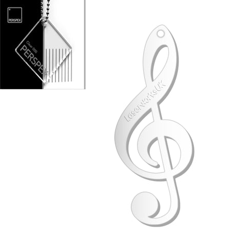 Acrylic Treble Clef Keyring - Music Student Gifts - Laserworksuk