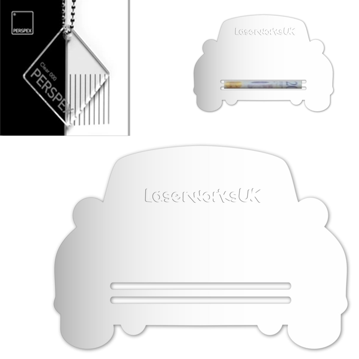 Acrylic Wedding Car Gift Money Holder Blanks - Laserworksuk
