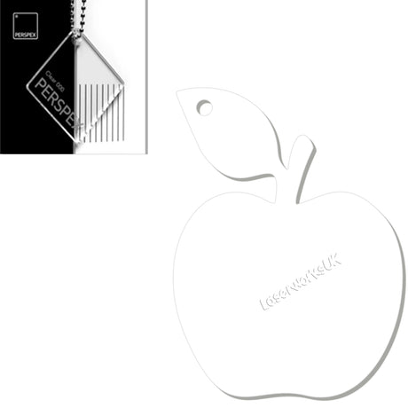 Acrylic Apple Keyring - Laserworksuk