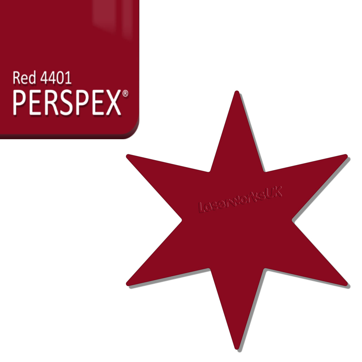 Acrylic 6 sided Star Blanks (8cm Pack of 7) - Laserworksuk