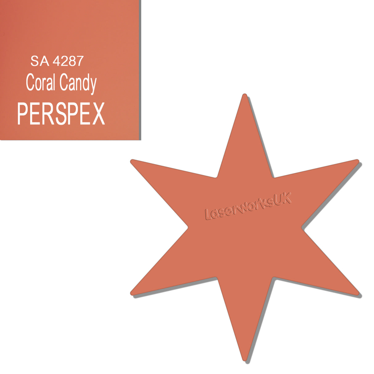 Acrylic 6 sided Star Blanks (8cm Pack of 7) - Laserworksuk