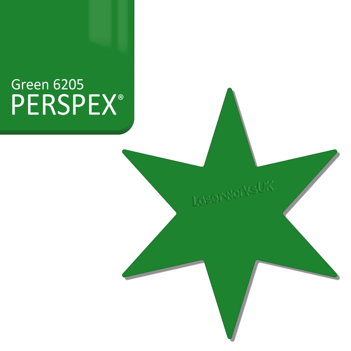 Acrylic 6 sided Star Blanks (8cm Pack of 7) - Laserworksuk