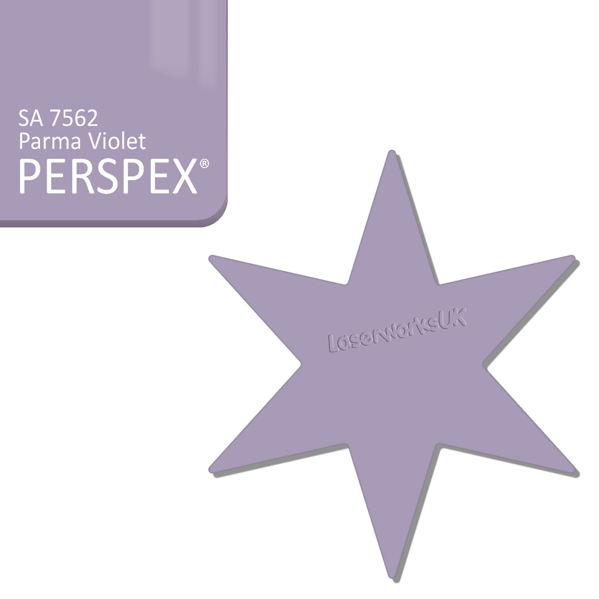 Acrylic 6 sided Star Blanks (8cm Pack of 7) - Laserworksuk