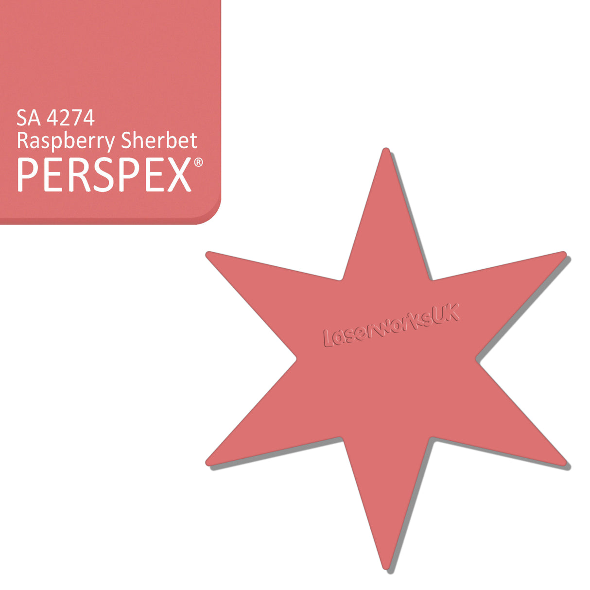 Acrylic 6 sided Star Blanks (8cm Pack of 7) - Laserworksuk