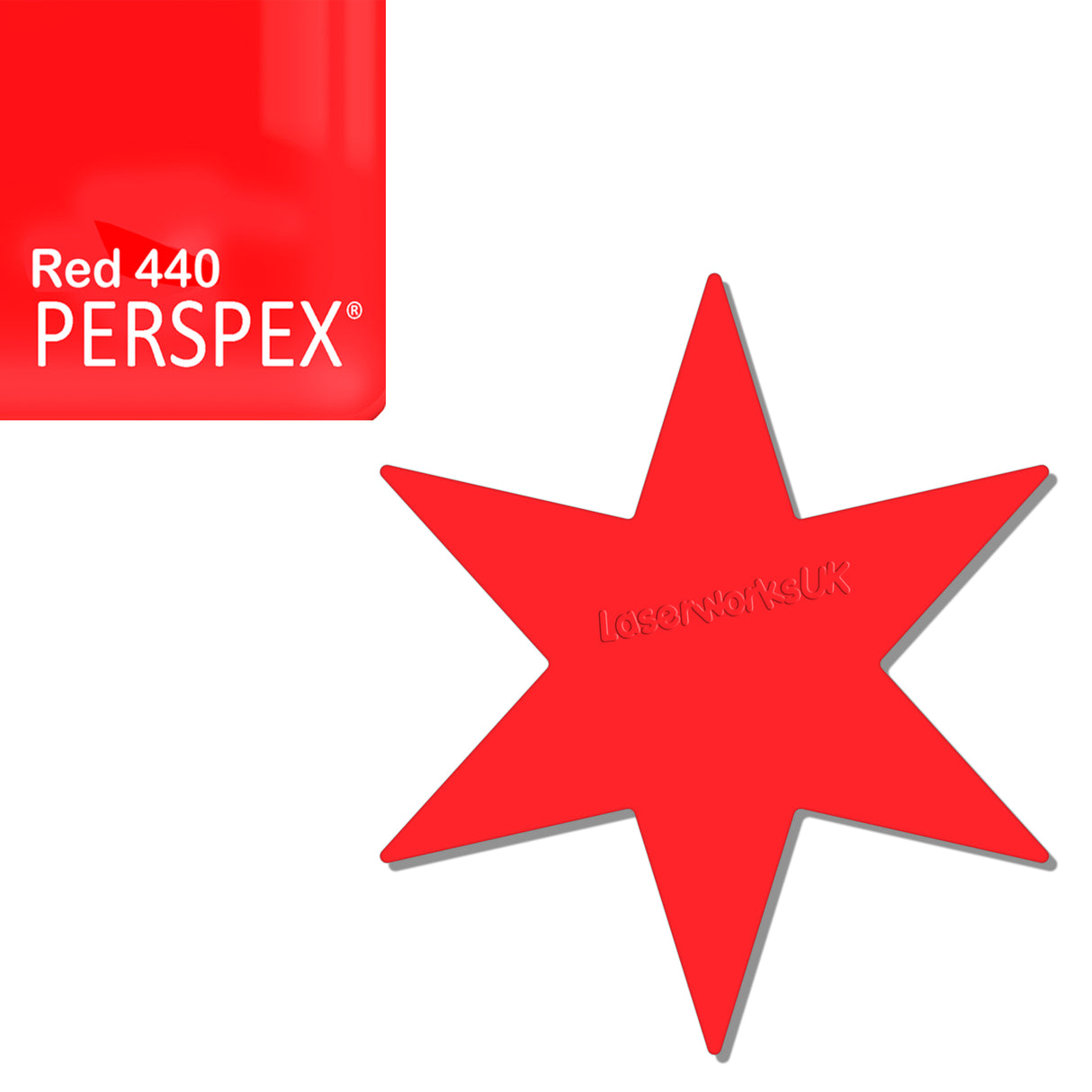 Acrylic 6 sided Star Blanks (8cm Pack of 7) - Laserworksuk