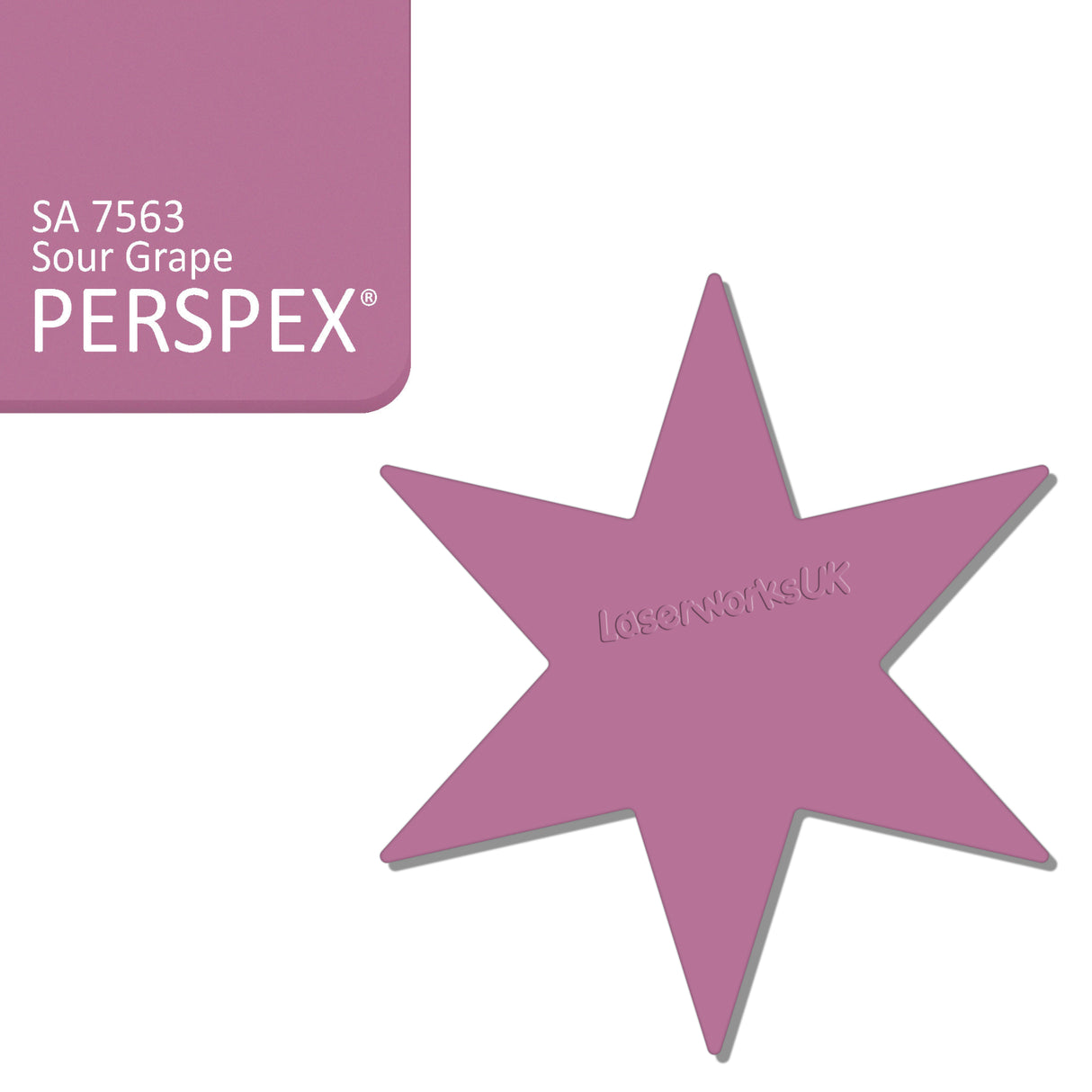 Acrylic 6 sided Star Blanks (8cm Pack of 7) - Laserworksuk