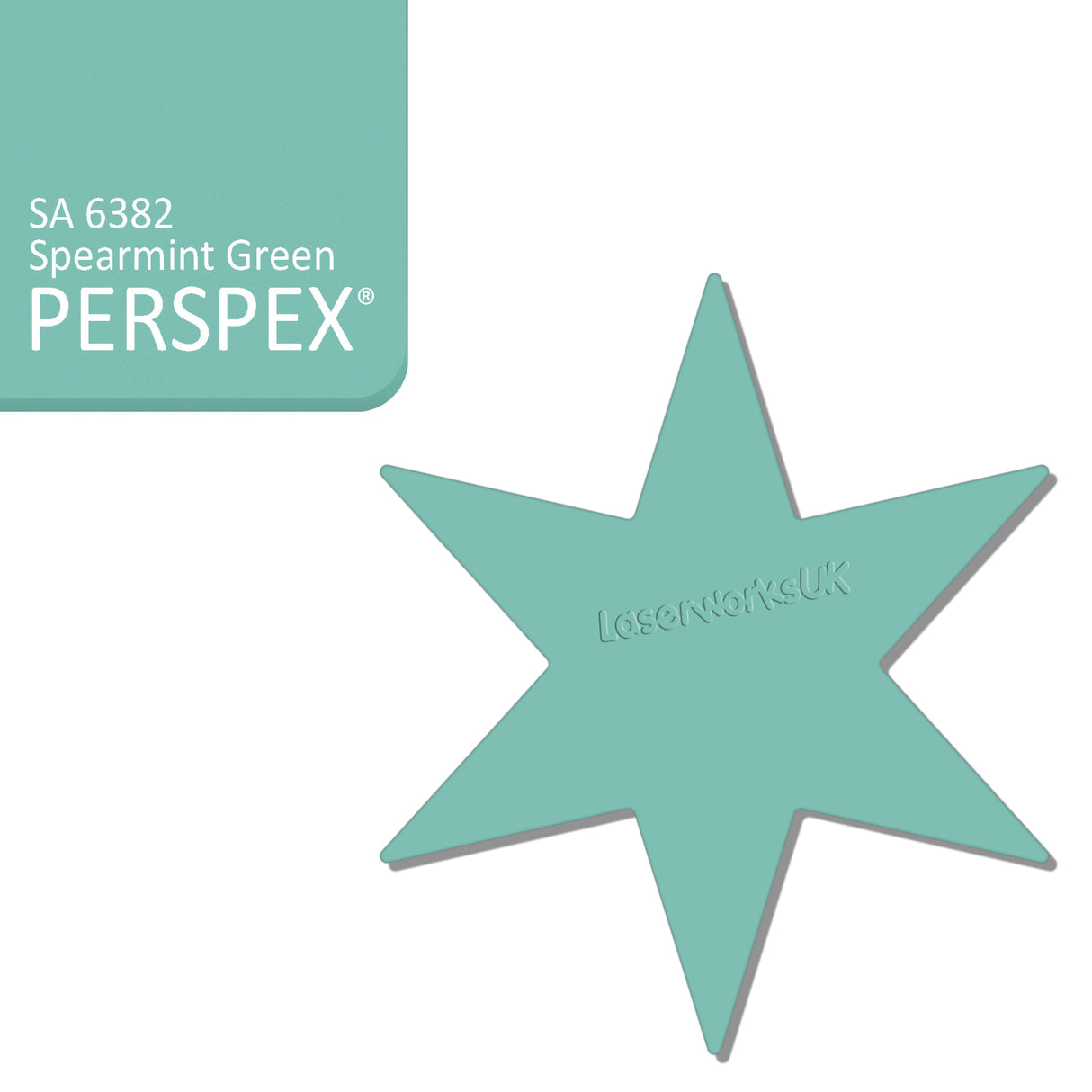 Acrylic 6 sided Star Blanks (8cm Pack of 7) - Laserworksuk