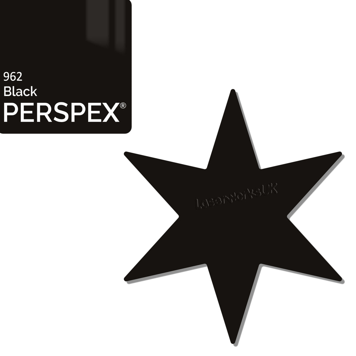 Acrylic 6 sided Star Blanks (8cm Pack of 7) - Laserworksuk