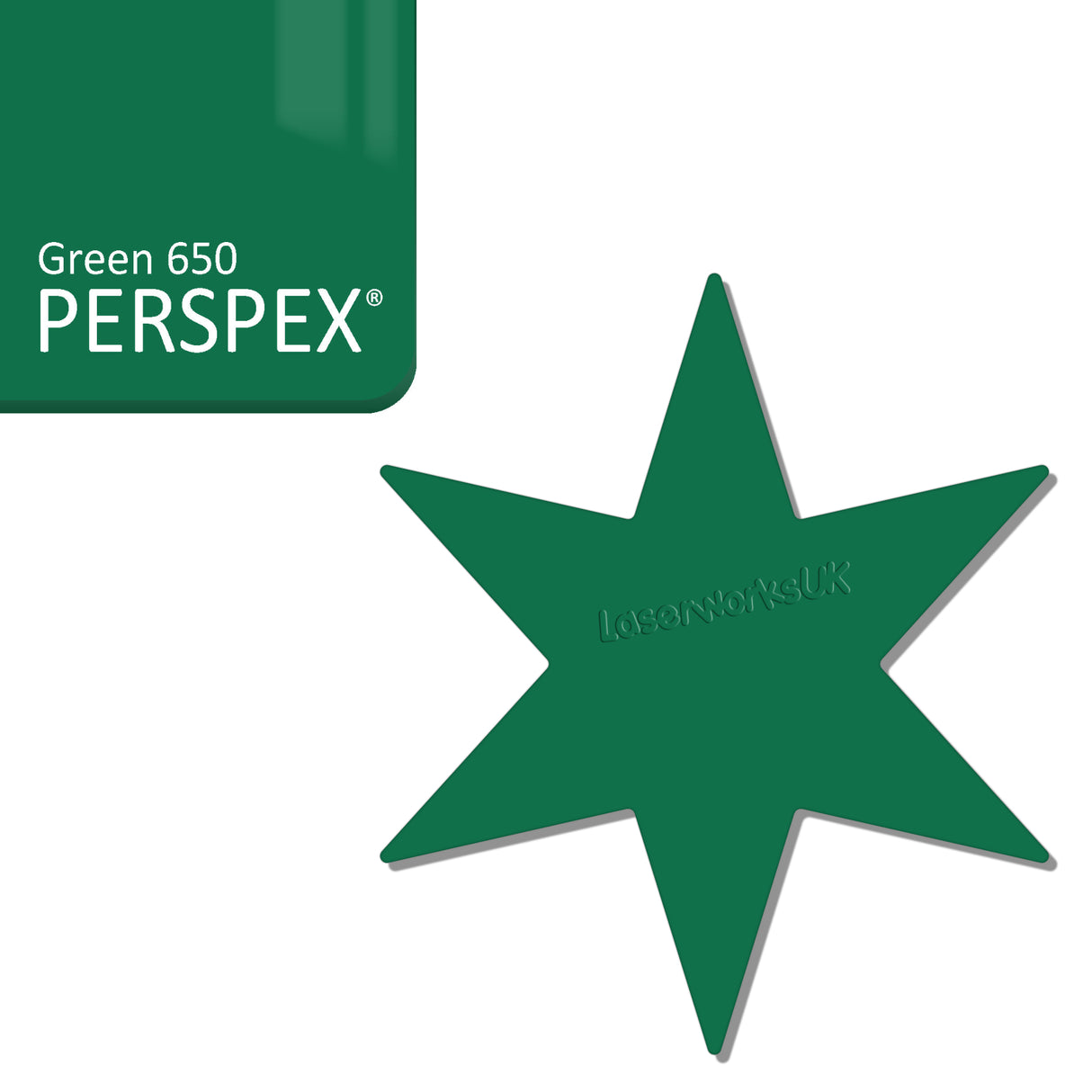 Acrylic 6 sided Star Blanks (8cm Pack of 7) - Laserworksuk