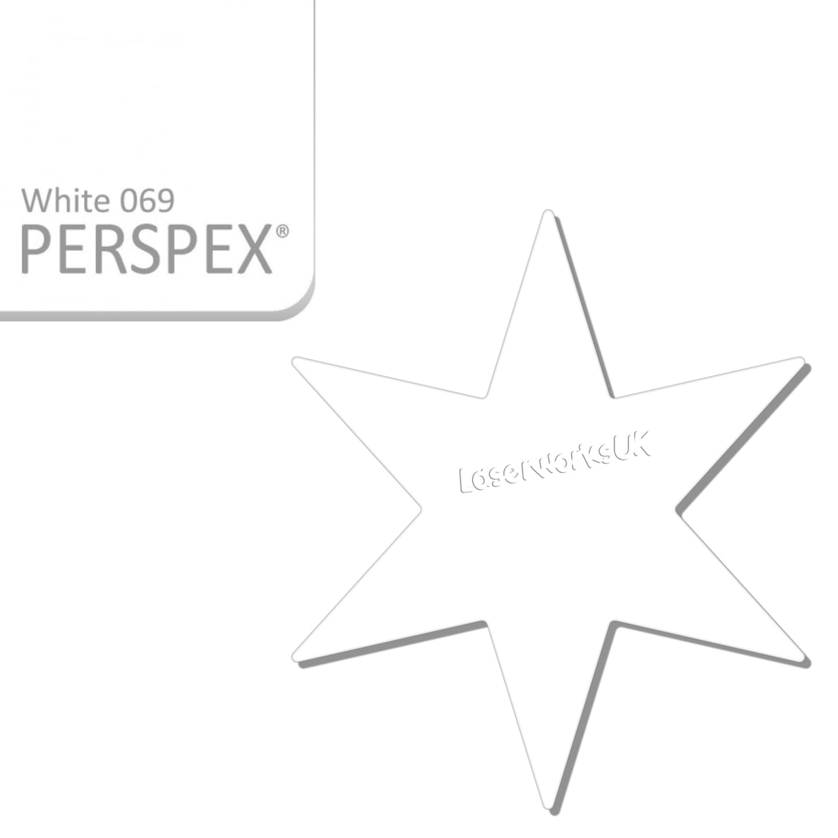 Acrylic 6 sided Star Blanks (8cm Pack of 7) - Laserworksuk