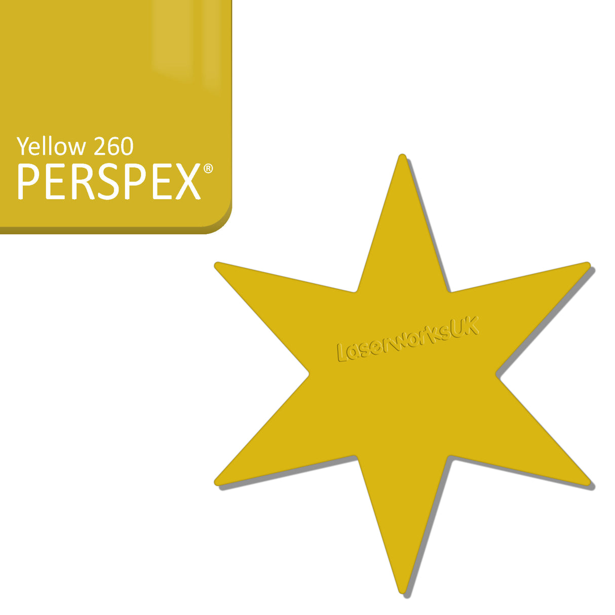 Acrylic 6 sided Star Blanks (8cm Pack of 7) - Laserworksuk