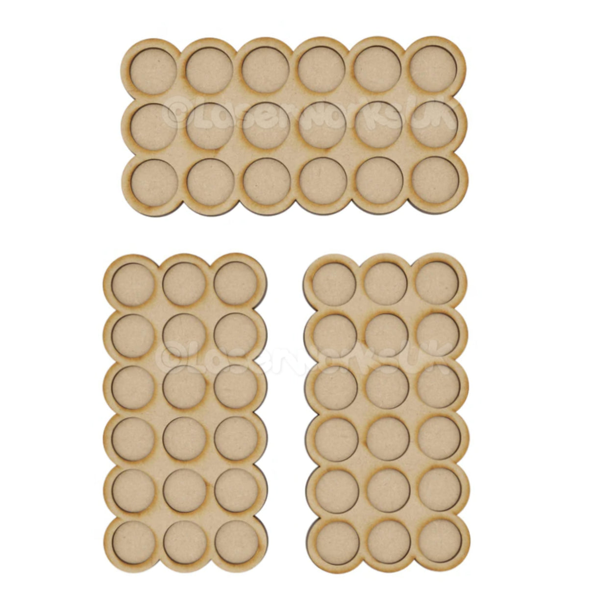 6x3 Movement Tray - 25mm Round Edged - Laserworksuk