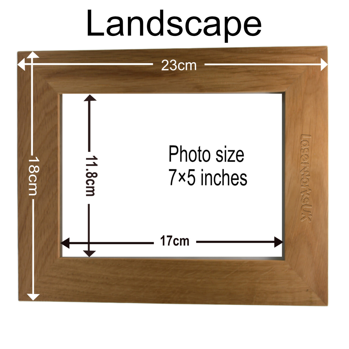 Personalised Photo Frame - Solid Oak - Laser Engraved - Laserworksuk