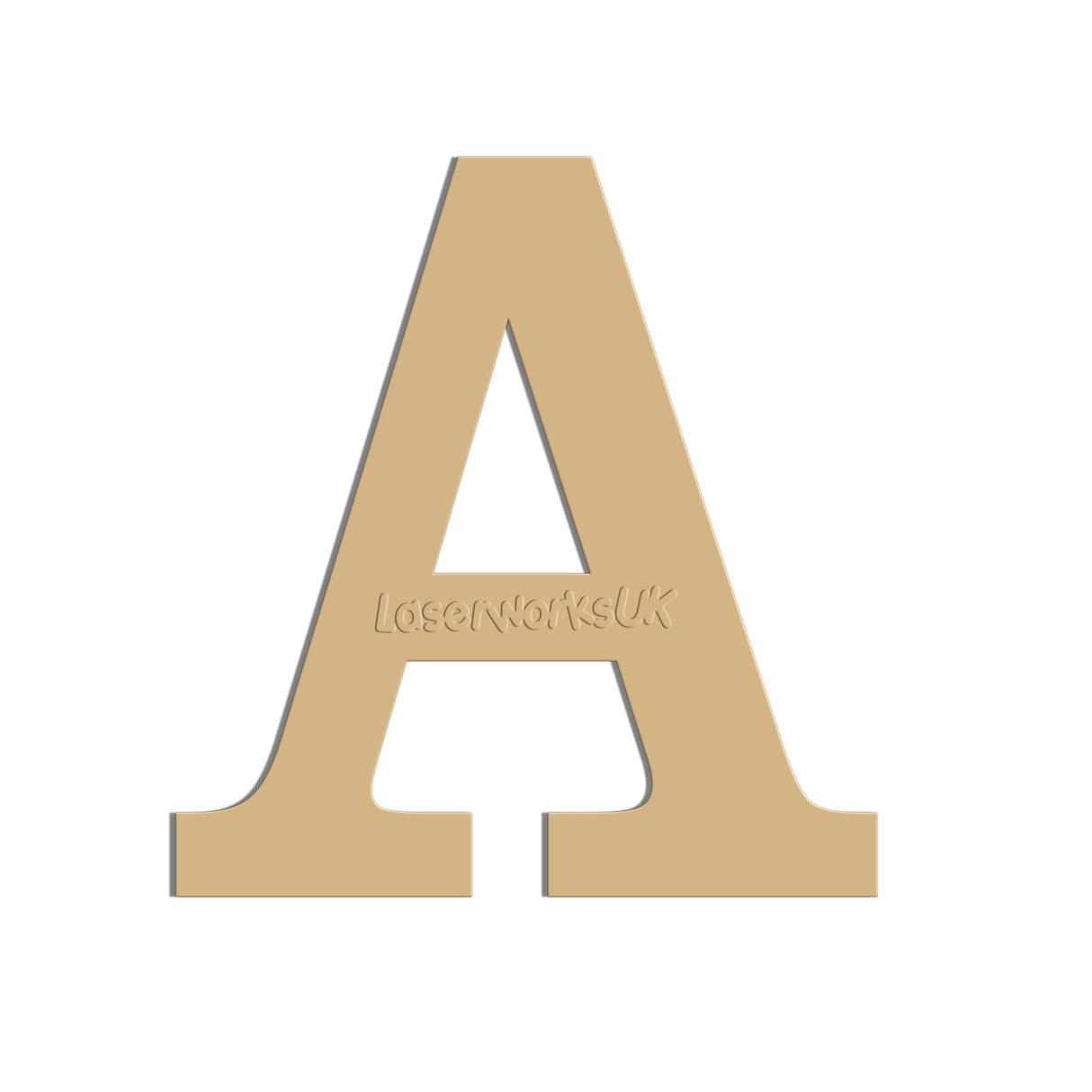 Wooden Alphabet Letter & Number 2cm - 40cm - F21 - LaserworksUK