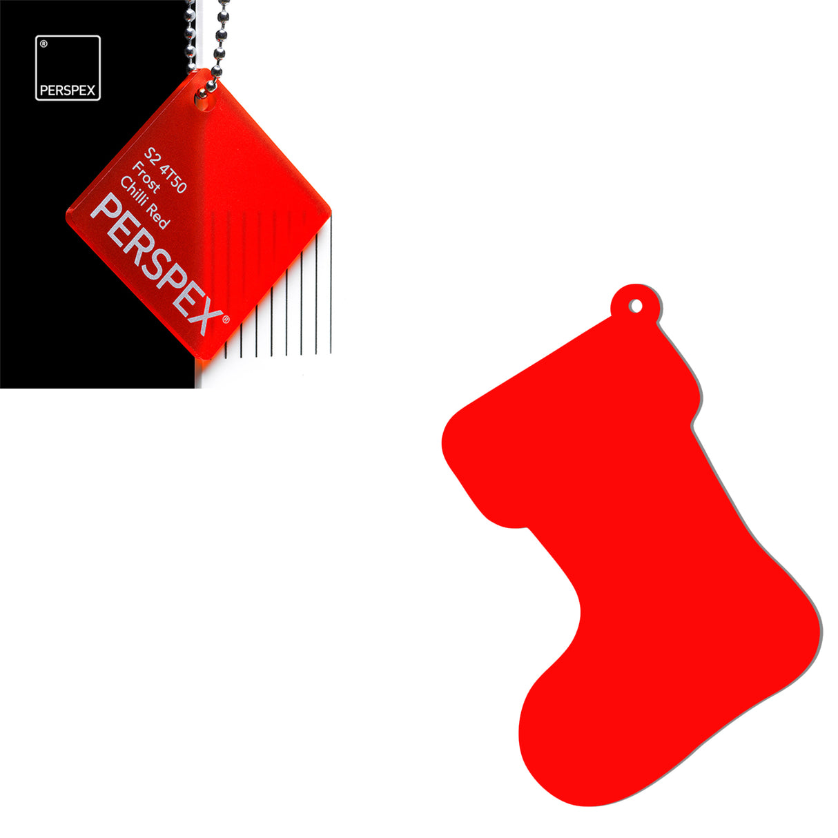 Acrylic Christmas Stocking Decoration Blanks - Laserworksuk