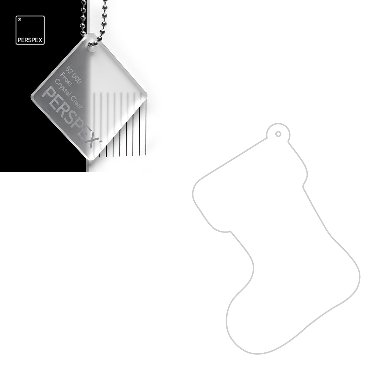 Acrylic Christmas Stocking Decoration Blanks - Laserworksuk