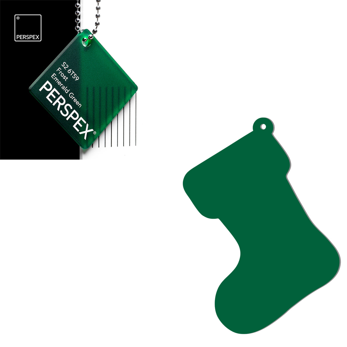 Acrylic Christmas Stocking Decoration Blanks - Laserworksuk