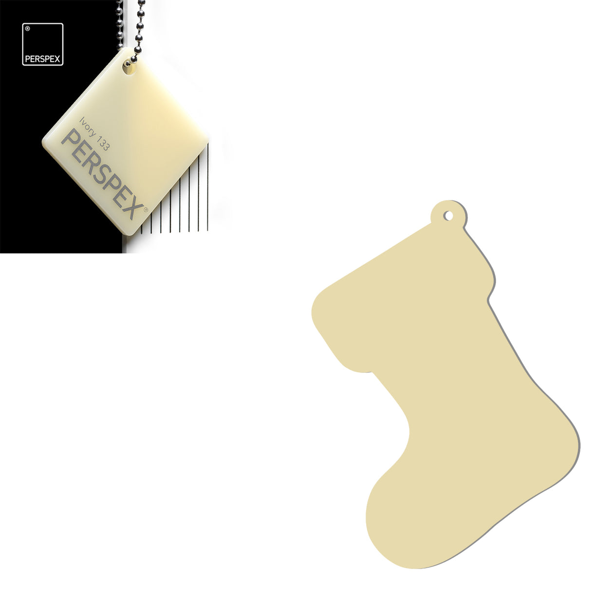 Acrylic Christmas Stocking Decoration Blanks - Laserworksuk