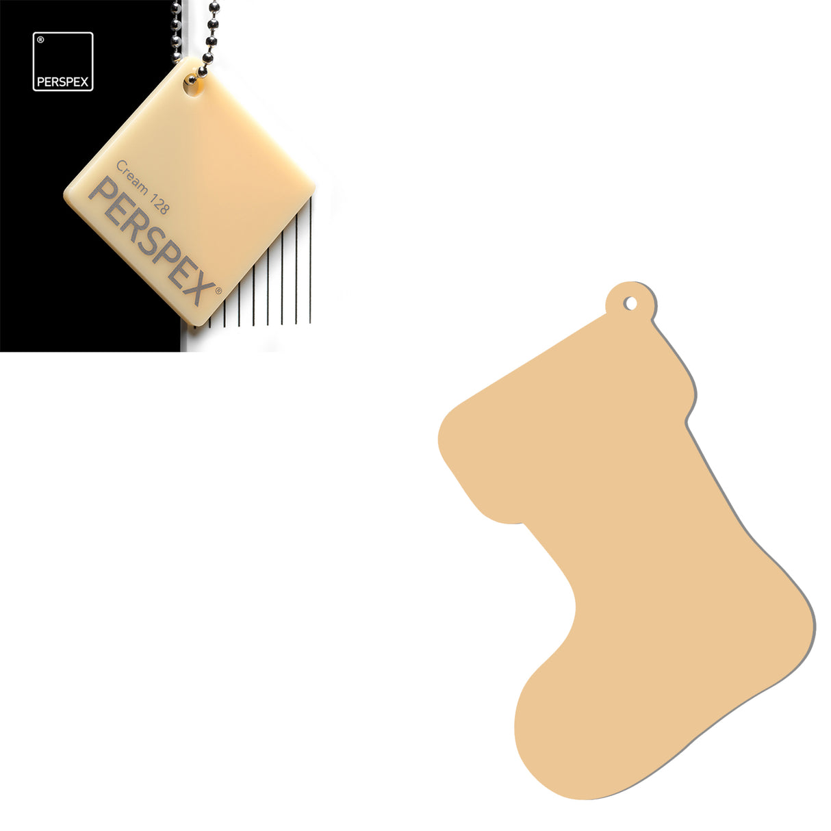 Acrylic Christmas Stocking Decoration Blanks - Laserworksuk