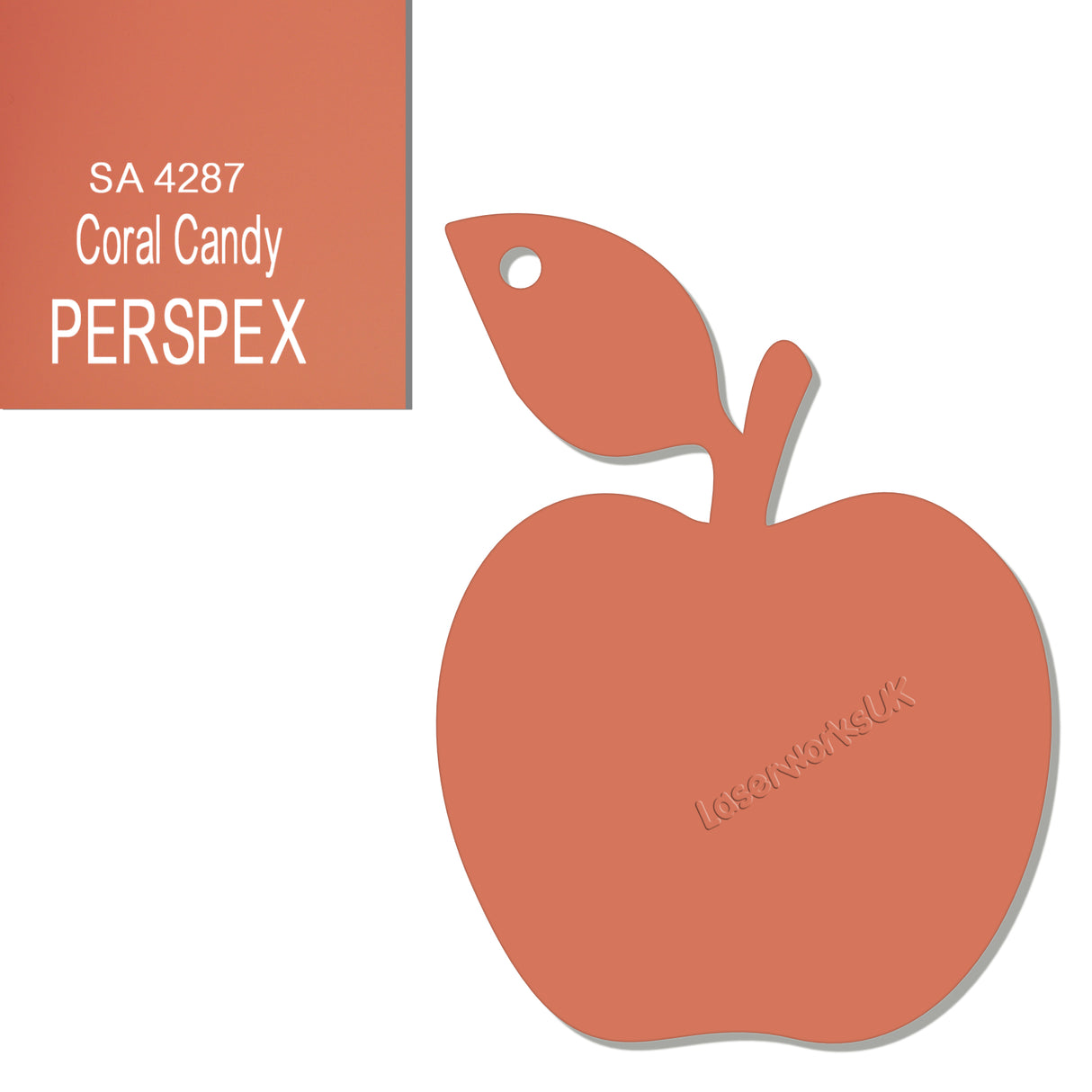 Acrylic Apple Keyring - Laserworksuk