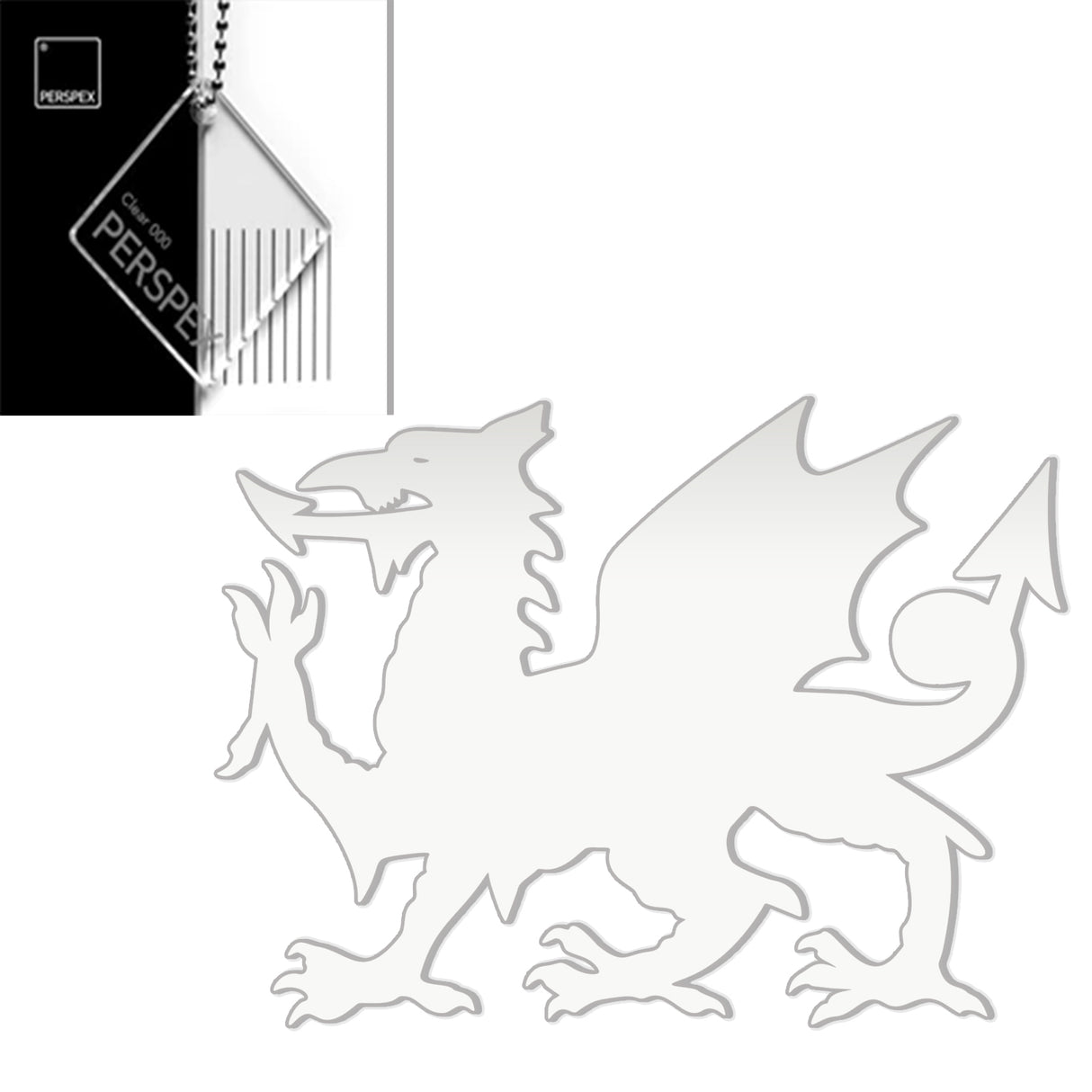 Acrylic Welsh Dragon - Made in Wales - Laser Cut - LaserworksUK