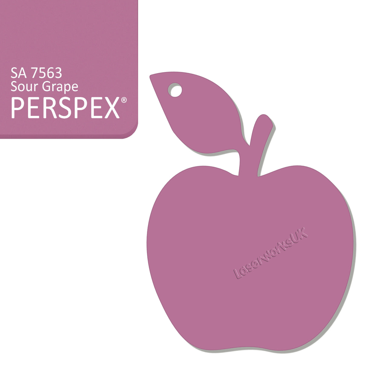 Acrylic Apple Keyring - Laserworksuk