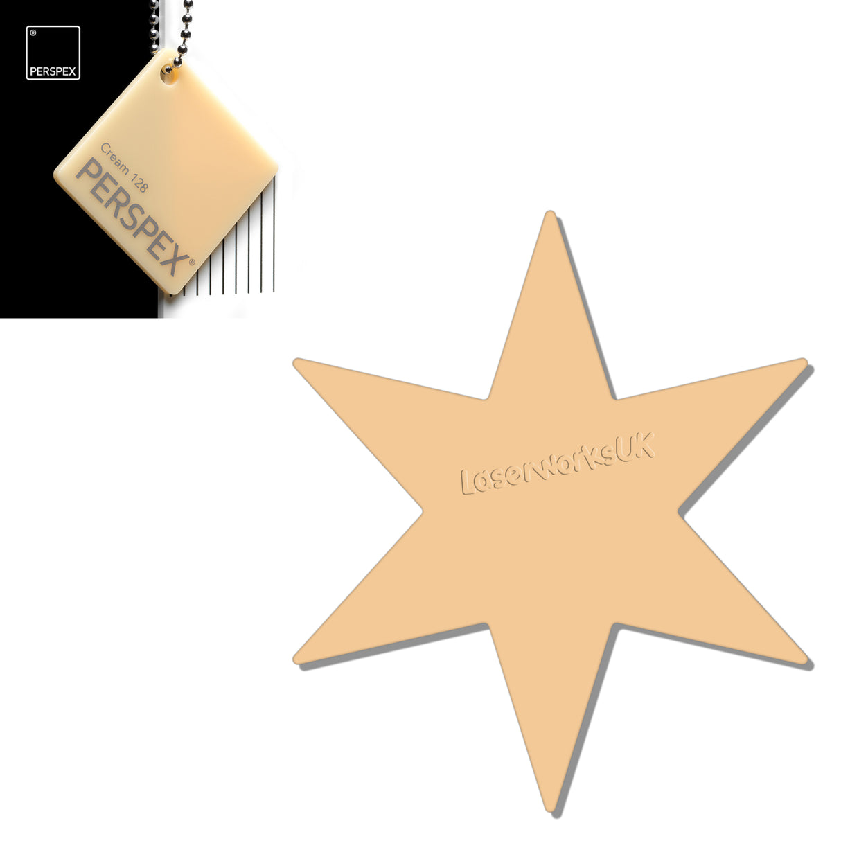 Acrylic 6 sided Star Blanks (8cm Pack of 7) - Laserworksuk