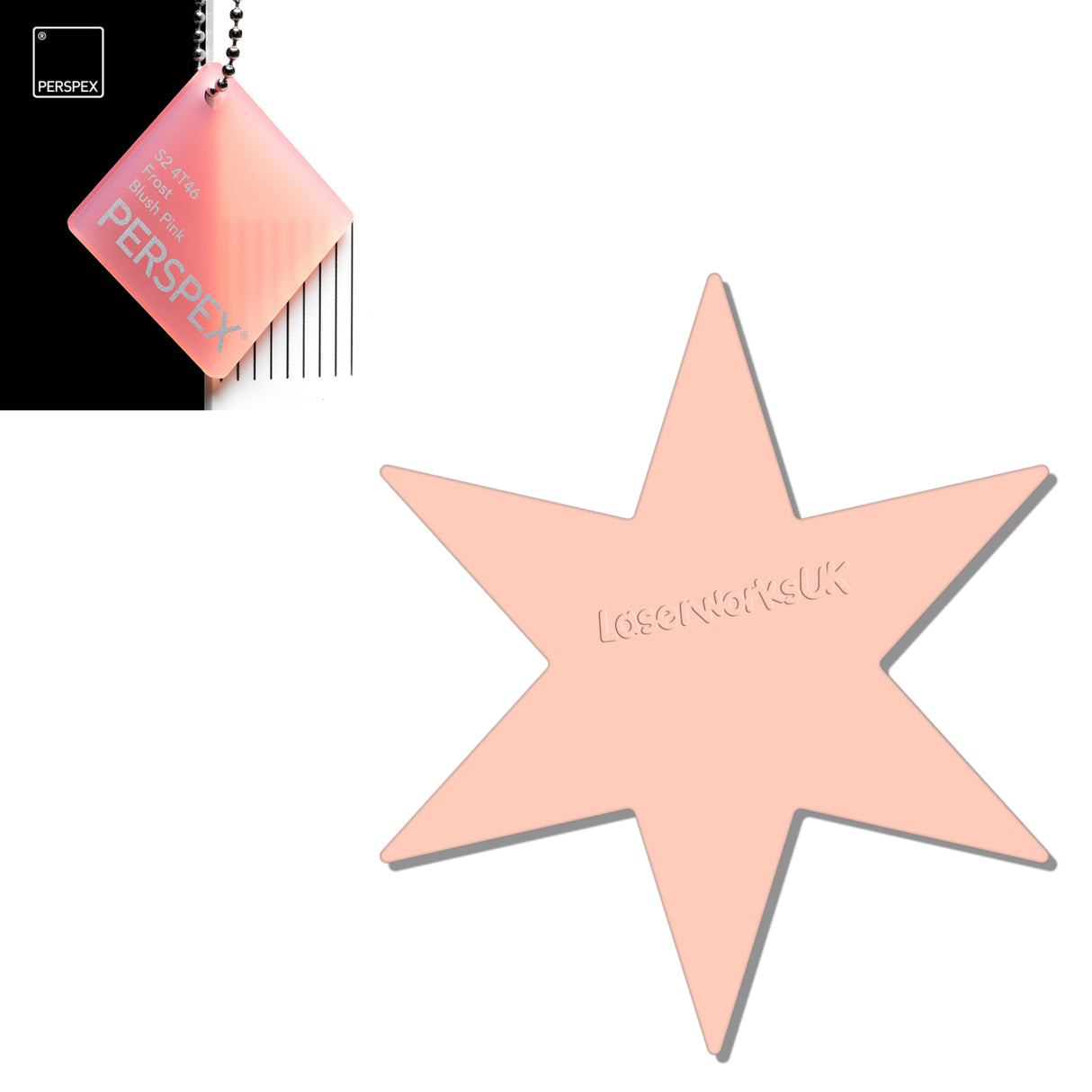 Acrylic 6 sided Star Blanks (8cm Pack of 7) - Laserworksuk