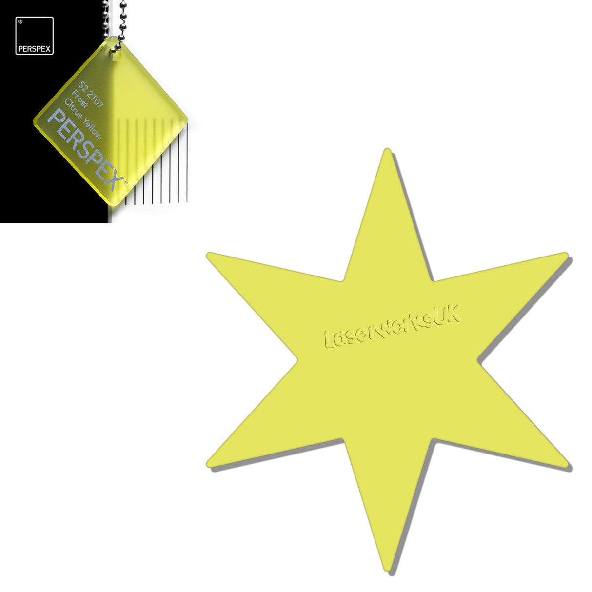 Acrylic 6 sided Star Blanks (8cm Pack of 7) - Laserworksuk