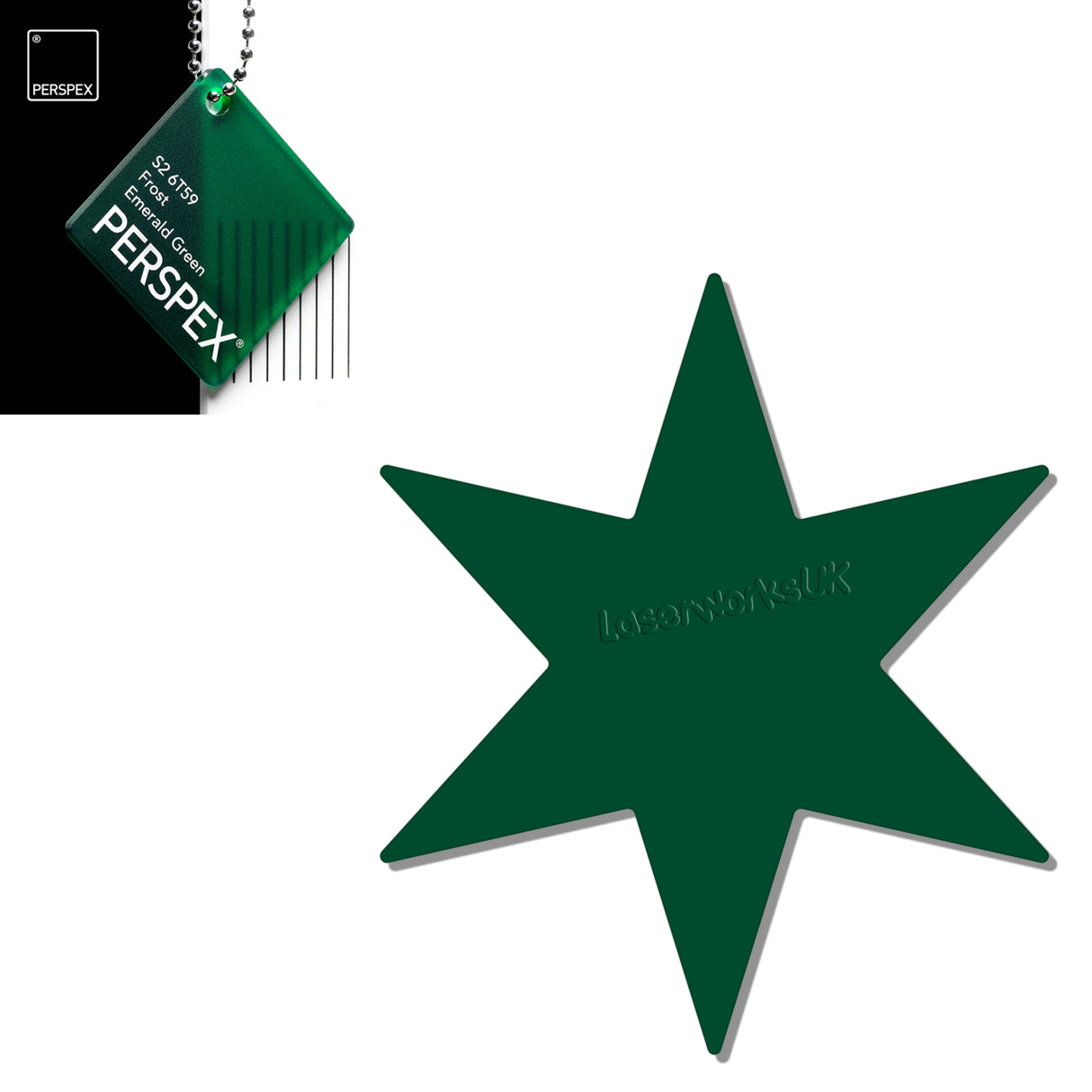 Acrylic 6 sided Star Blanks (8cm Pack of 7) - Laserworksuk