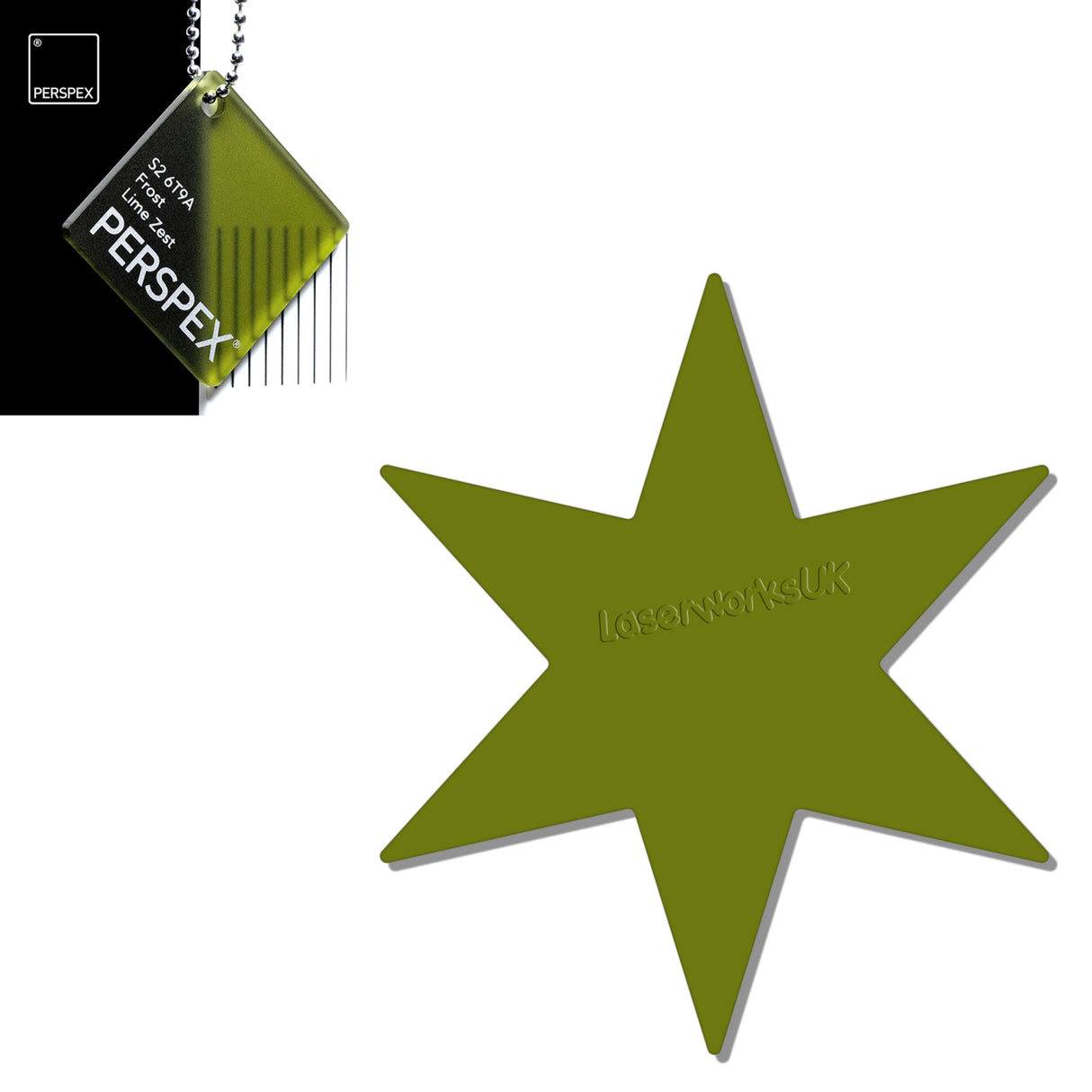 Acrylic 6 sided Star Blanks (8cm Pack of 7) - Laserworksuk