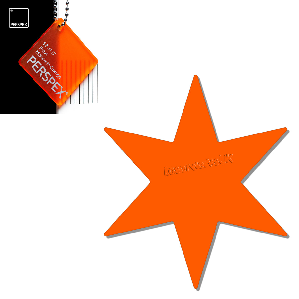 Acrylic 6 sided Star Blanks (8cm Pack of 7) - Laserworksuk