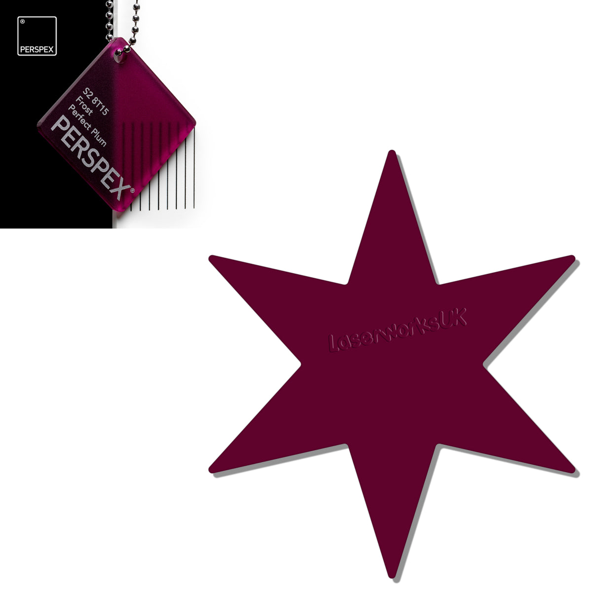 Acrylic 6 sided Star Blanks (8cm Pack of 7) - Laserworksuk