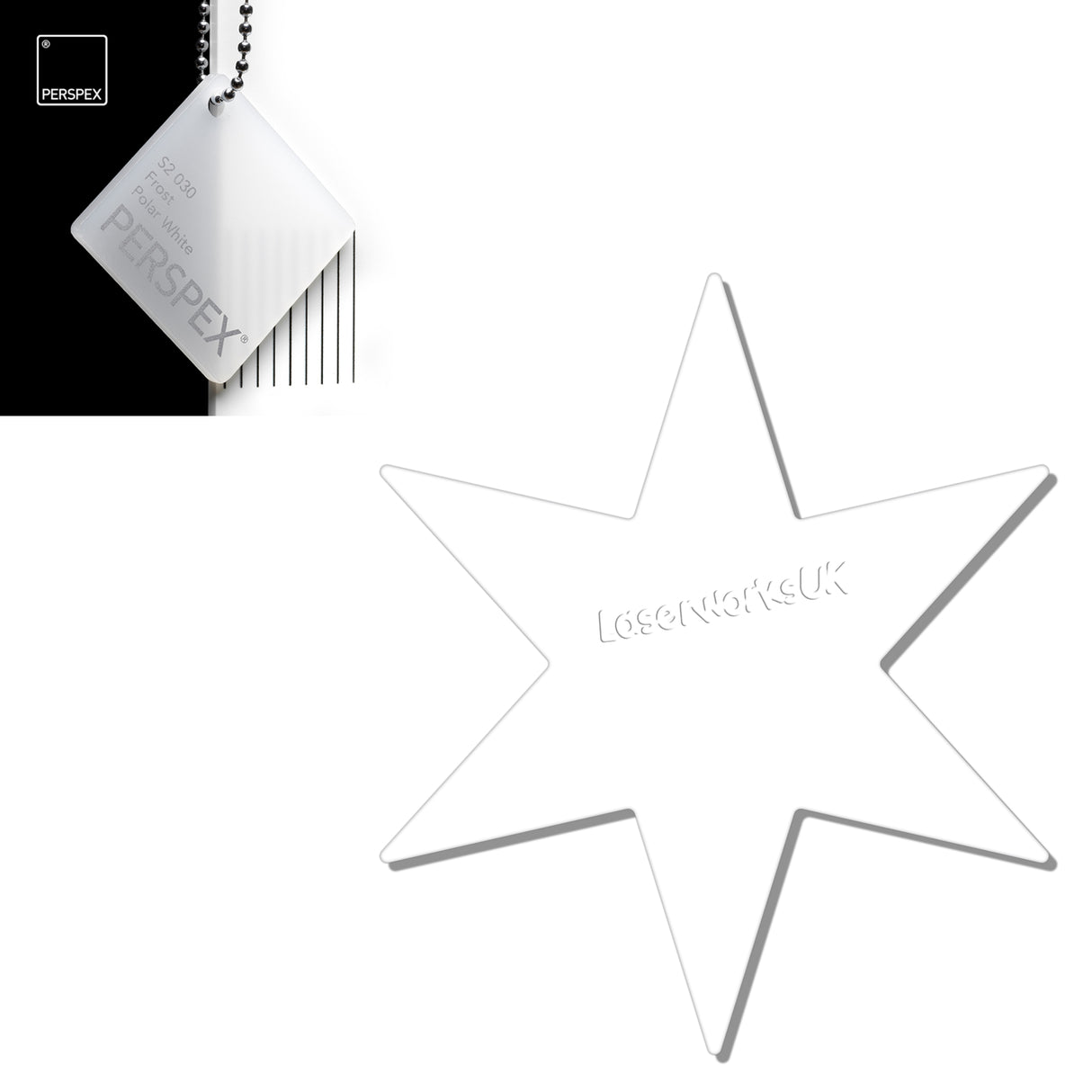 Acrylic 6 sided Star Blanks (8cm Pack of 7) - Laserworksuk