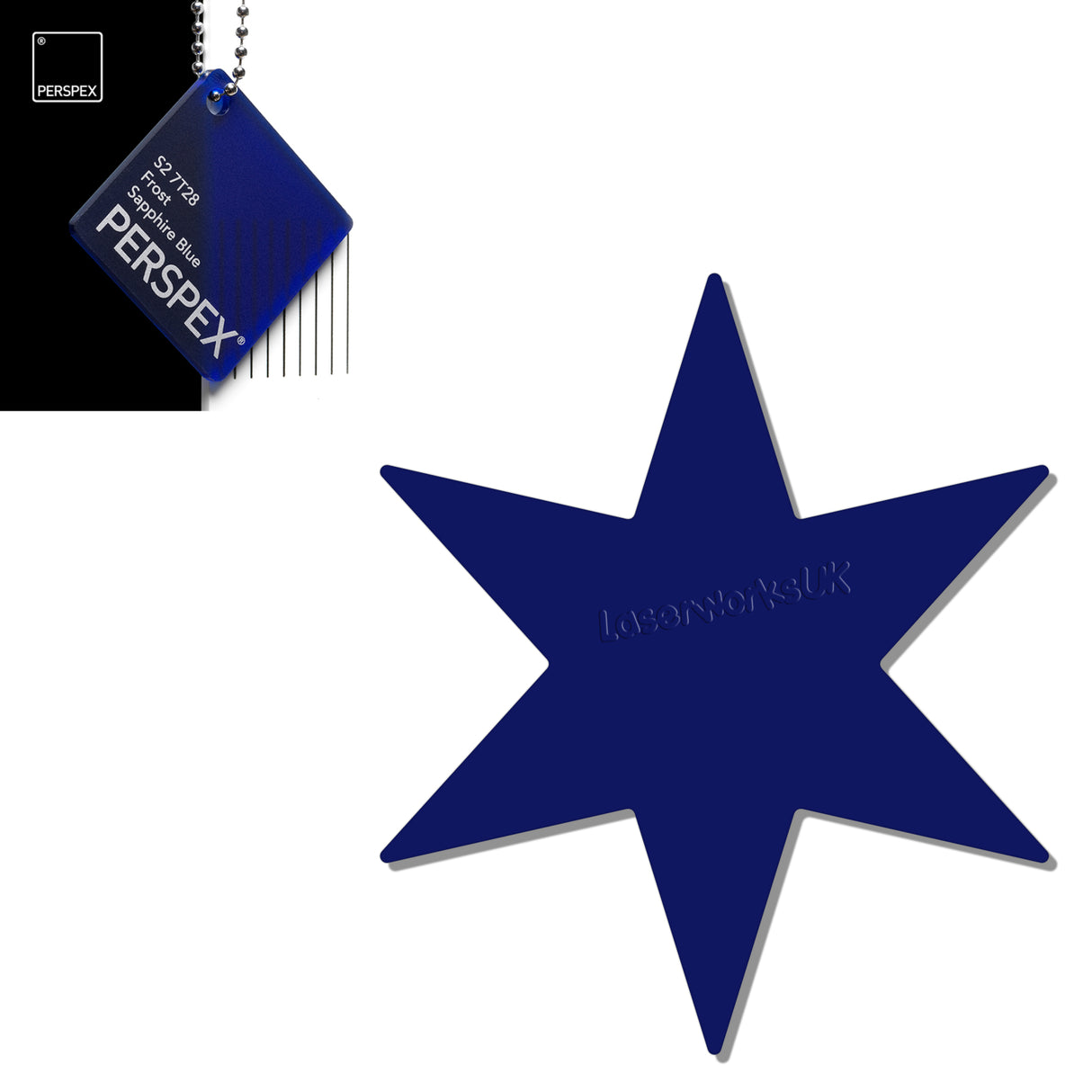 Acrylic 6 sided Star Blanks (8cm Pack of 7) - Laserworksuk