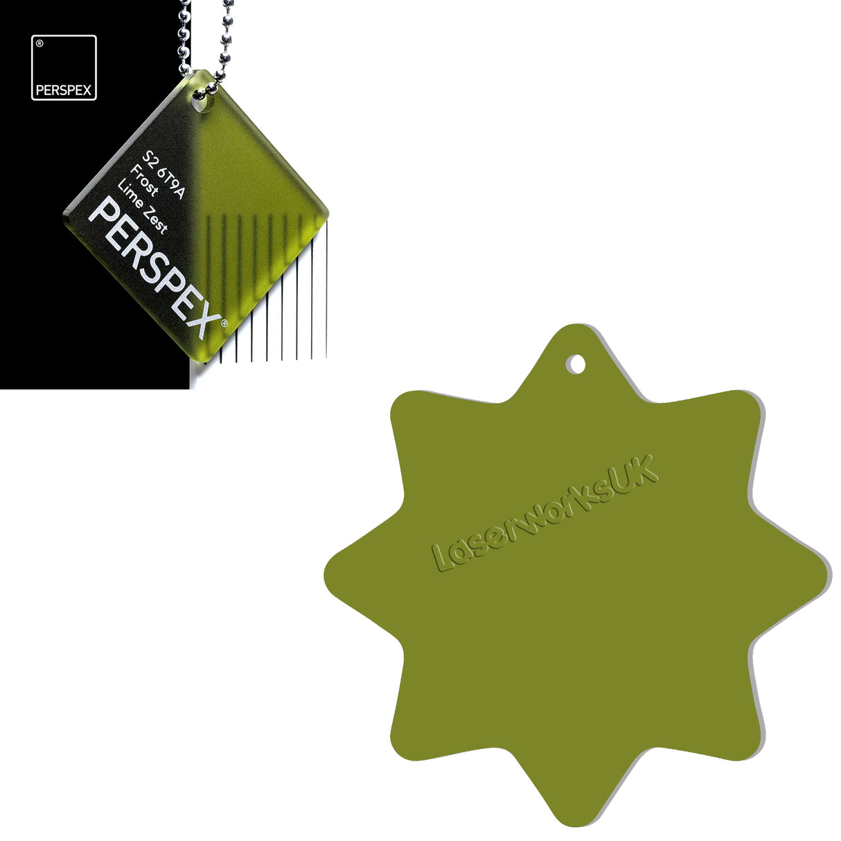 Acrylic 8 Sided Star Rounded Corners (10cm Pack of 5) - Laserworksuk