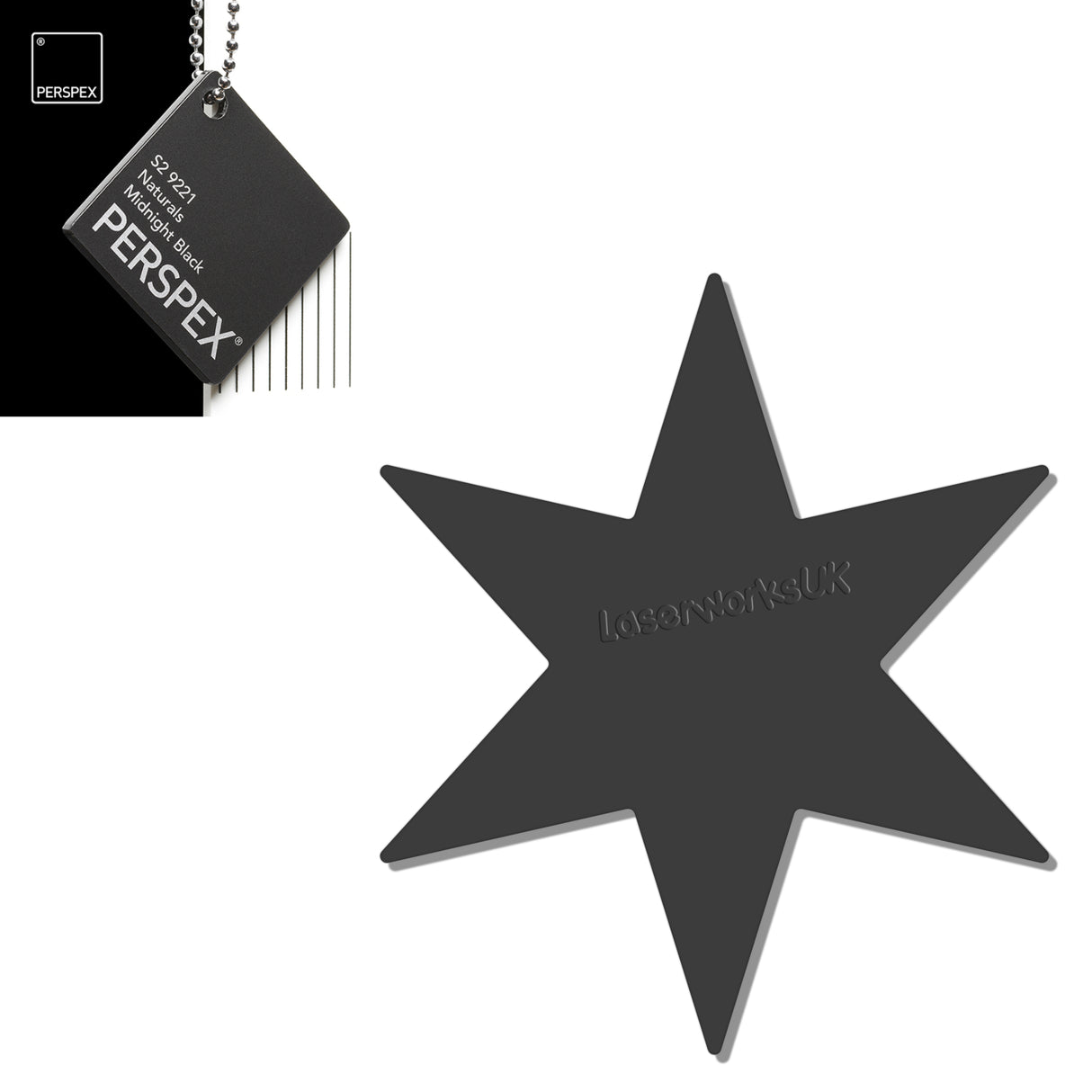 Acrylic 6 sided Star Blanks (8cm Pack of 7) - Laserworksuk