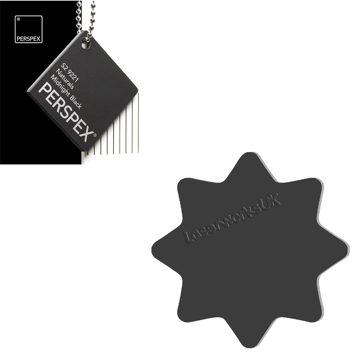 Acrylic 8 Sided Star Rounded Corners (10cm Pack of 5) - Laserworksuk