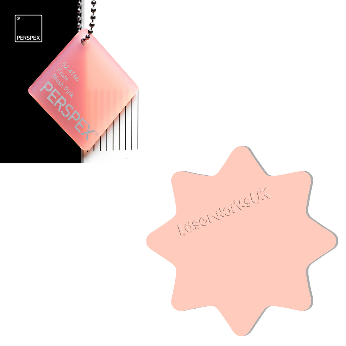 Acrylic 8 Sided Star Rounded Corners (10cm Pack of 5) - Laserworksuk