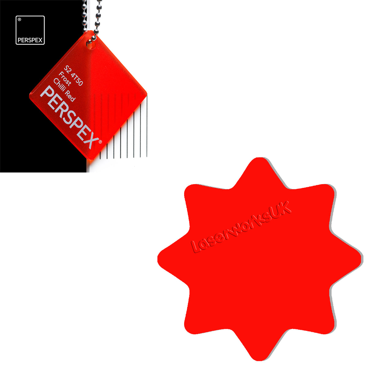 Acrylic 8 Sided Star Rounded Corners (10cm Pack of 5) - Laserworksuk