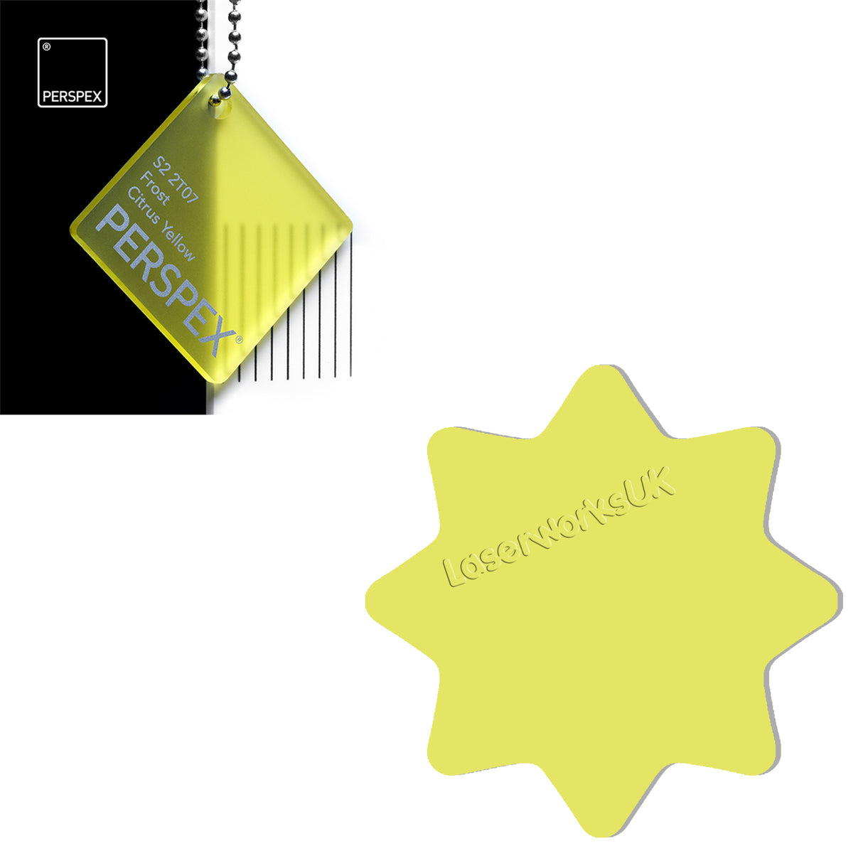 Acrylic 8 Sided Star Rounded Corners (10cm Pack of 5) - Laserworksuk