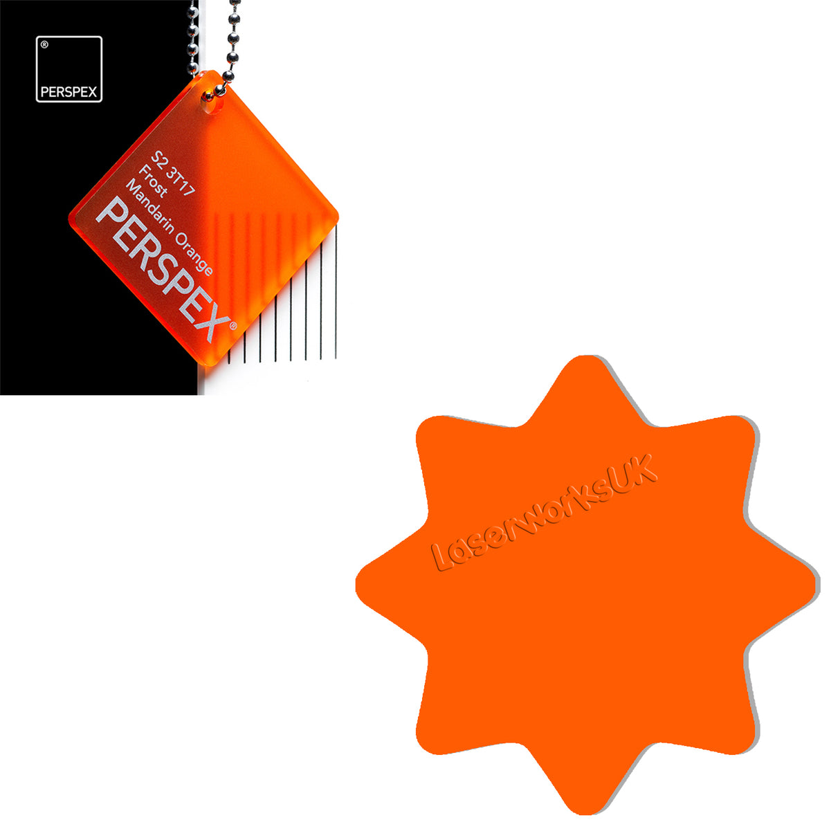 Acrylic 8 Sided Star Rounded Corners (10cm Pack of 5) - Laserworksuk