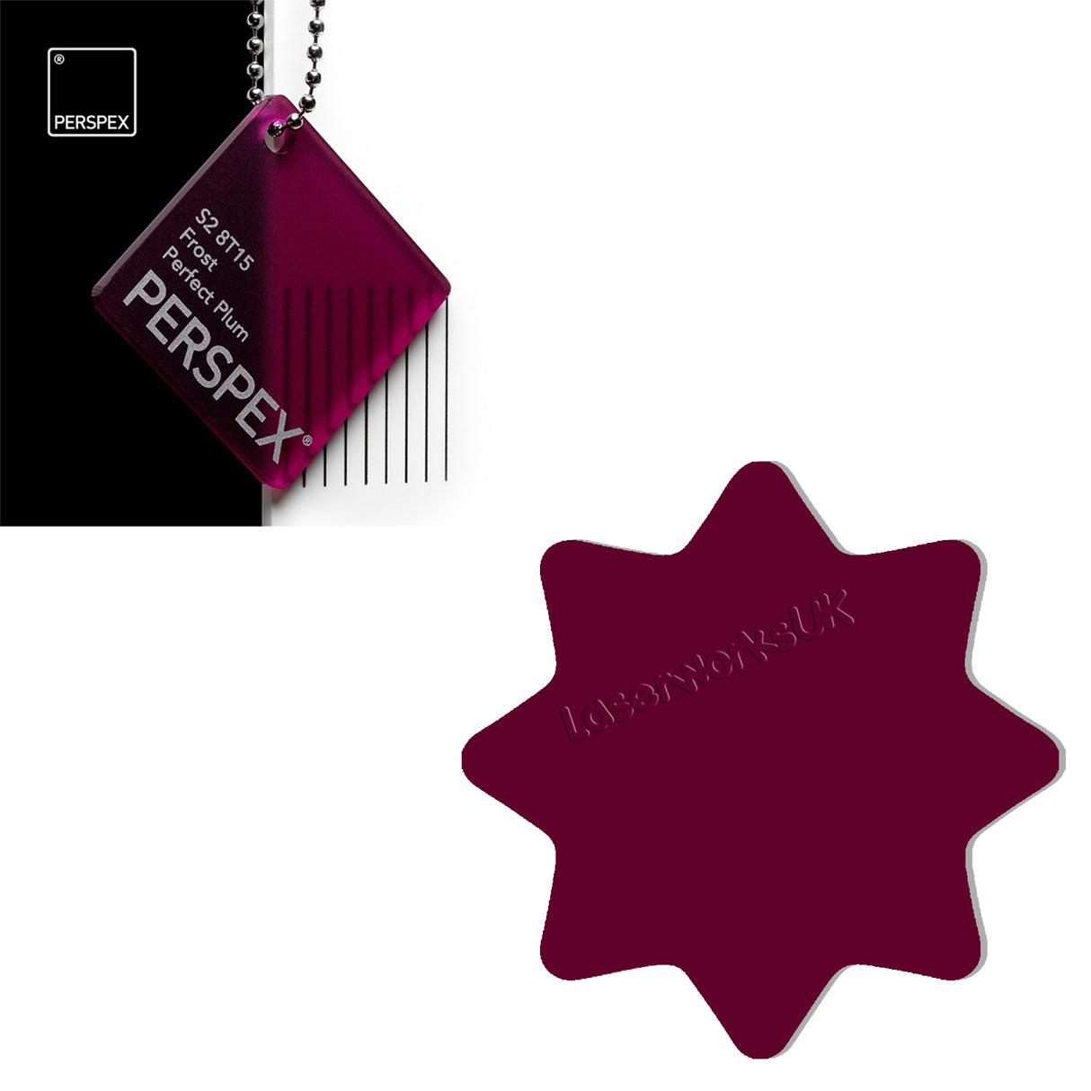 Acrylic 8 Sided Star Rounded Corners (10cm Pack of 5) - Laserworksuk