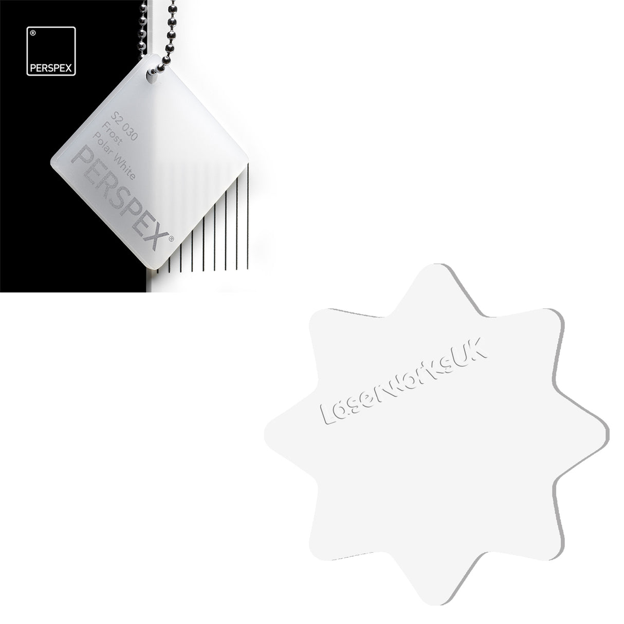 Acrylic 8 Sided Star Rounded Corners (10cm Pack of 5) - Laserworksuk