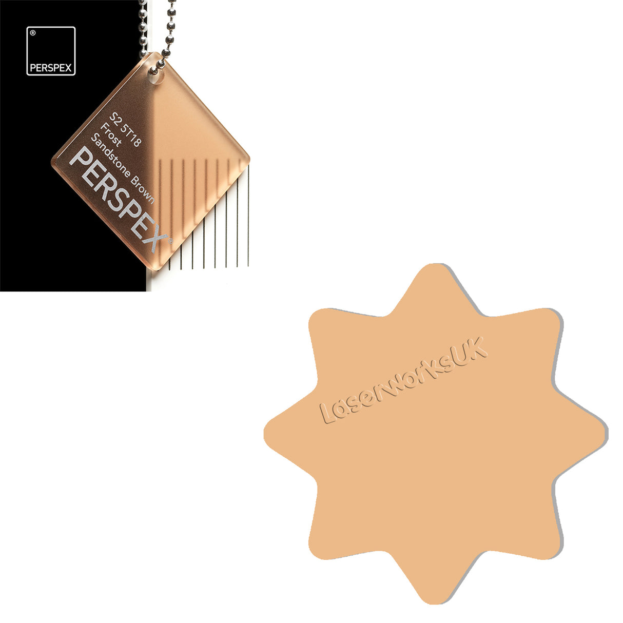 Acrylic 8 Sided Star Rounded Corners (10cm Pack of 5) - Laserworksuk