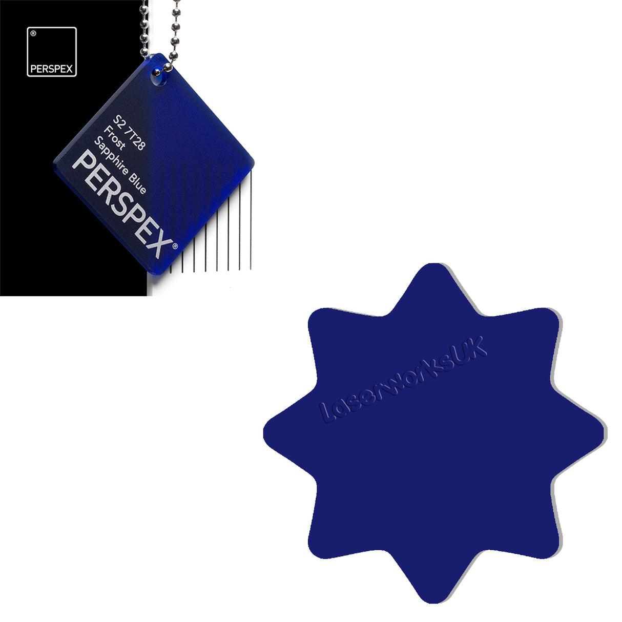 Acrylic 8 Sided Star Rounded Corners (10cm Pack of 5) - Laserworksuk