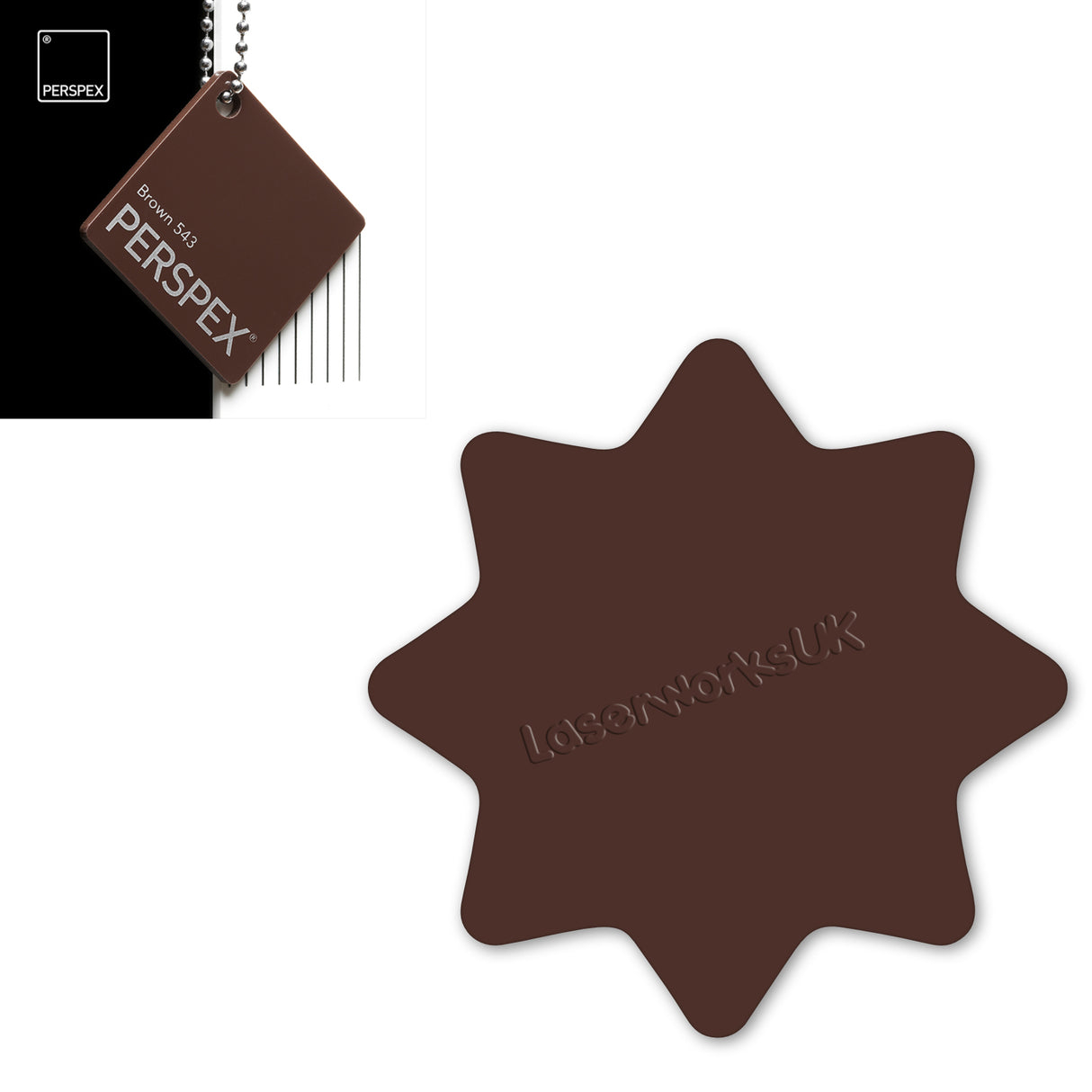 Acrylic 8 Sided Star Rounded Corners (10cm Pack of 5) - Laserworksuk