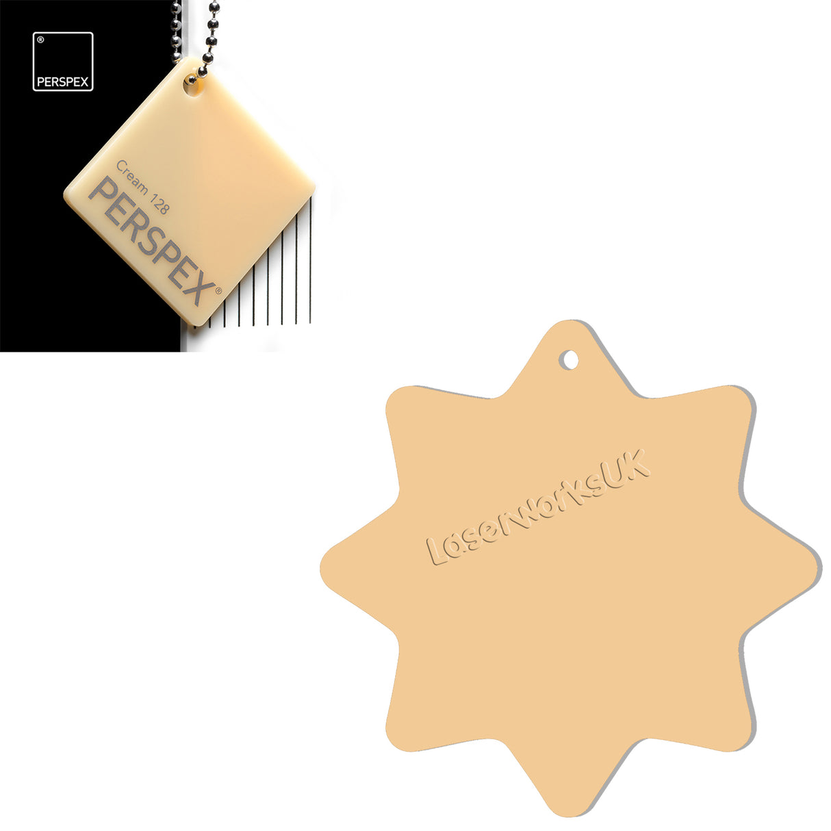 Acrylic 8 Sided Star Rounded Corners (10cm Pack of 5) - Laserworksuk