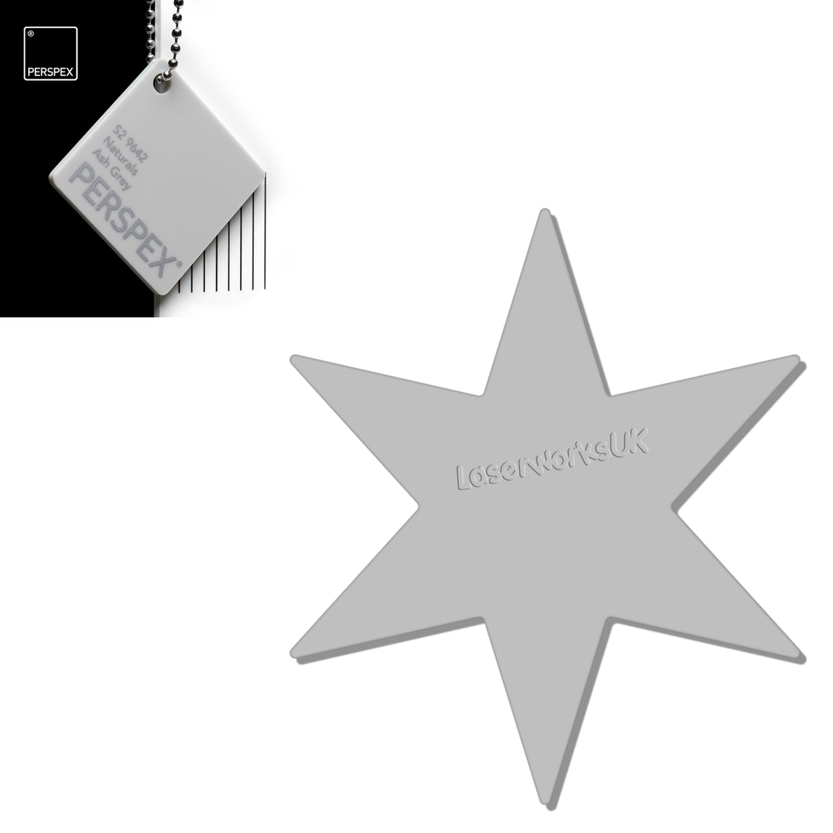 Acrylic 6 sided Star Blanks (8cm Pack of 7) - Laserworksuk