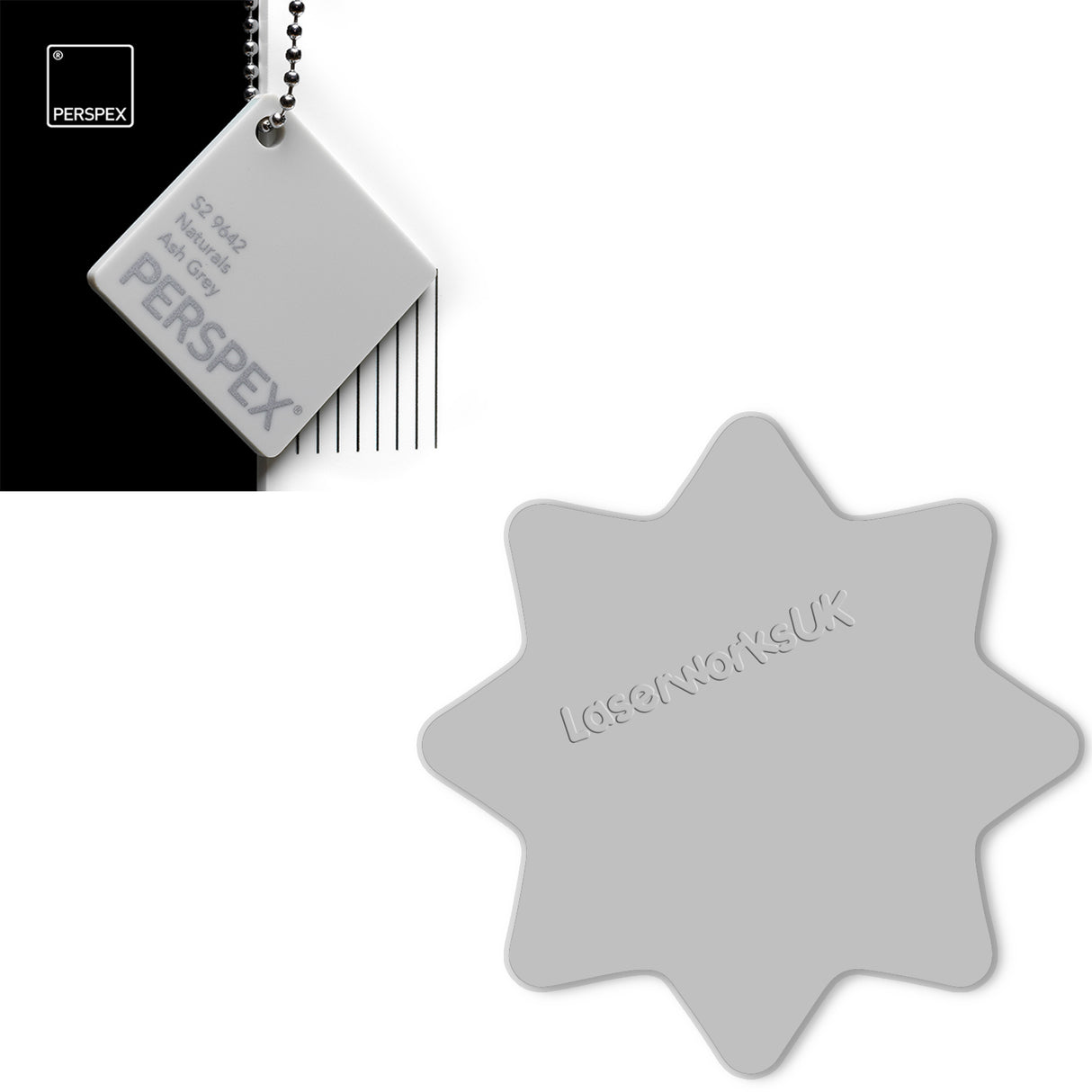 Acrylic 8 Sided Star Rounded Corners (10cm Pack of 5) - Laserworksuk